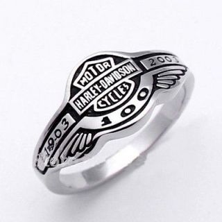 Harley Davidson 100 Anniversary 1903 2003 Ring Size12,Stainless Steel 