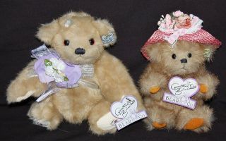 Annette Funicello Collectible Bear Co Set Of 2 Plush Jointed Bears w 
