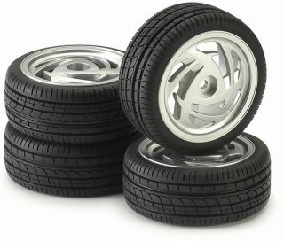Ansmann Racing 1/10th Scale Ronin Silver Wheels & Radial Tyres Set 