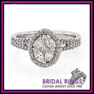 Engagement Anniversary Ring 14K White Gold 0.95 ct Wholesale Diamond 