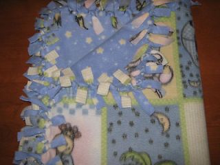   Hand Tied No Sew Large Reversable Double Fleece Baby / Toddler Blanket