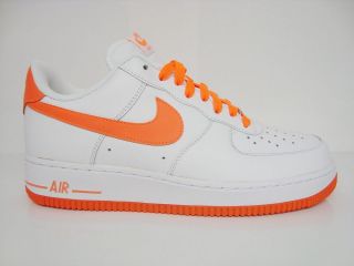 NIKE AIR FORCE 1 LOW MENS SHOES WHITE / ORANGE 488298 113 SELECT SIZE