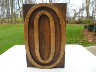   Printing Wood Type Large Letter O Outlined Measure 6 1/2 In Tall