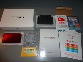 Flame Red Nintendo 3DS Handheld Console System Complete In Box 