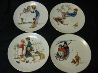 Vintage Norman Rockwell 1972 Four Seasons Plates Set of 4