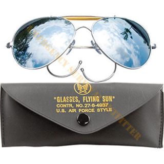 MILSPEC Aviator Pilot Sunglasses Sun Glasses Chrome with Mirror 