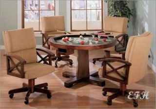 IN 1 CHERRY DINING TABLE SET GAME POKER BUMPER POOL