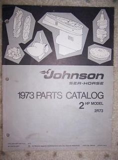 1973 Johnson Sea Horse Outboard Parts Catalog 2 HP r