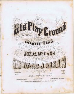 Old Play Ground, Charlie Ward & Edward Allen, vintage antique sheet 