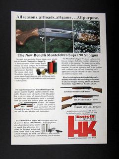 Heckler & Koch Benelli Montefeltro Super 90 Shotgun 1988 print Ad 
