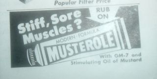 1958 Musterole For Stiff Sore Muscles ad C My Store