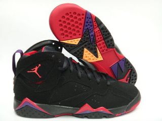 Nike Jordan 7 Retro Raptor Black Track Red Dark Charcoal Sneakers GS 