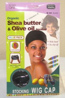 Organic Shea Butter & Olive Oil Treated Stocking Wig Caps(5 Caps 