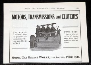 1911 OLD MAGAZINE PRINT AD, MODEL GAS ENGINE WORKS, 14 DIFFERENT SIZES 