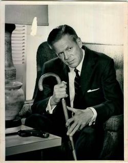 Circa 1960 Actor Dan Duryea Movie Star Scene Cane Suit Chair Gun Press 