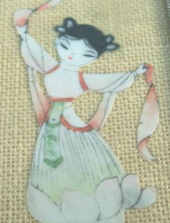 Antique Chinese Traditional Rice Paper Painted Cutout Art, Beautiful 