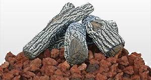   Lava Rocks & Logs Kit for Liquid Propane Gas Outdoor Firebowl Fire Pit