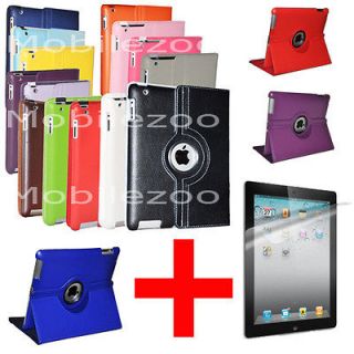 iPad 2 3 360 Rotating Magnetic Leather Case Smart Cover Stand Choose 