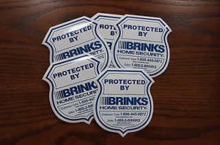 BRINKS Alarm Home Security Window Stickers / Decals (5) Not ADT FREE 