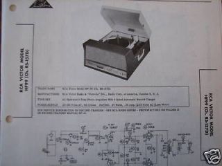 RCA VICTOR HF99 Record Player Photofact Repair Manual