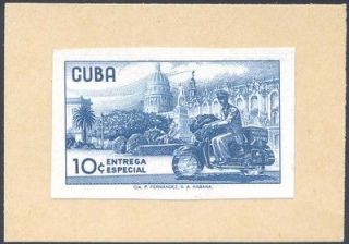 CUBA E24P1, EXT RARE DIE PROOF SPECIAL DELIVERY