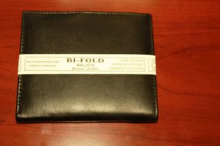 New Genuine Lambskin Leather Black Mens Bifold Hipster Wallet $6.99 