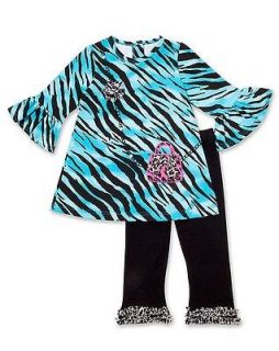New Girls Boutique Peaches n Cream sz 6 PURSE Turquoise Zebra outfit 