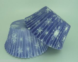 60 SNOWFLAKE Muffin Cup Cake Tin Pan Paper Cases Liners