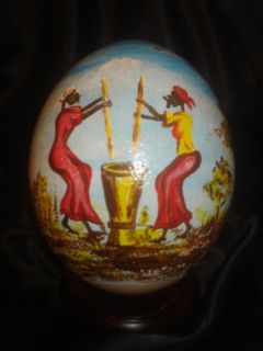 Ostrich Egg Painted   Hand Painted  .