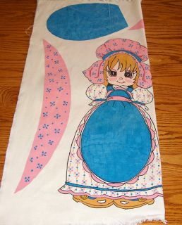 Vtg Artex Fabric Paint Panel, Girl Doll Painted & Ready To Cut 