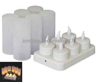 NEW 6 pcs LED Rechargeable Flameless Tea Light Candles No batteries 