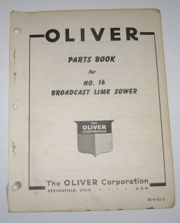   16 Broadcast Lime Sower Spreader Parts Catalog manual book Original