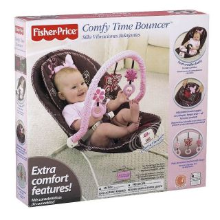 FISHER PRICE BOUNCER CHAIR COMFY TIME BUTTERFLY MOCHA T2520 In Stock 
