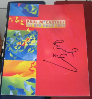 PAUL MCCARTNEY THE BEATLES LEGEND SIGNED 1993 THE NEW WORLD TOUR 