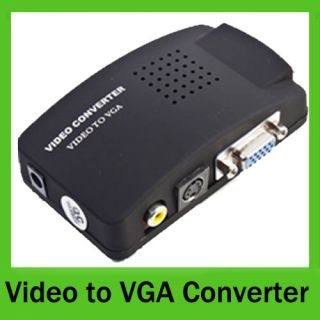 PC Laptop Composite AV/S Video To VGA TV Converter Monitor Adapter 