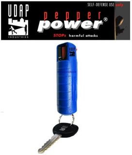 UDAP Pepper Spray Blue Hard Case Key Chain By Makers Of Bear Spray
