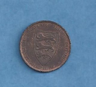 UK GREAT BRITAIN JERSEY COIN 1/24 SHILLING 1877