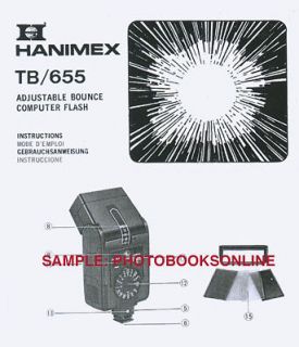 Hanimex TB/655 Flash Instruction Manual Multi Language