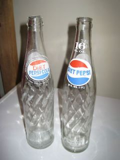 Newly listed Old clear swirl glass Diet Pepsi 2 bottles