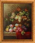   Painted Still Life with Grapes and Peaches Oil Painting on canvas A41
