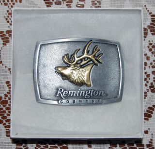 Vintage 1986 Remington Country Belt Buckle 2.5 x 2   ELK Sculpted by 