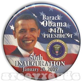 44th President Barack Obama Pinback Button 56th Inauguration Flag Seal 