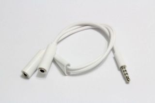 5mm jack Audio 1to2 Splitter Adapter Cable for iPhone iPod Touch 4 3 