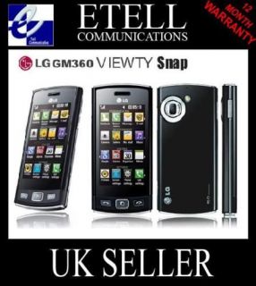   NEW LG GM360 VIEWTY SNAP TOUCH SCREEN BLACK MOBILE PHONE UNLOCKED