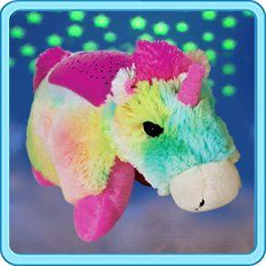 DREAM LITES Pillow Pets Rainbow Unicorn 3 Color Rotating Night Lights 