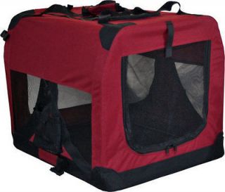 Red Dog Cat Pet Carrier Crate Folding Portable House S