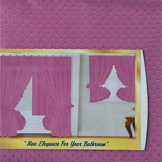 ROSE PINK Fabric Double Swag Shower Curtain+Window Curtain SET+VINYL 