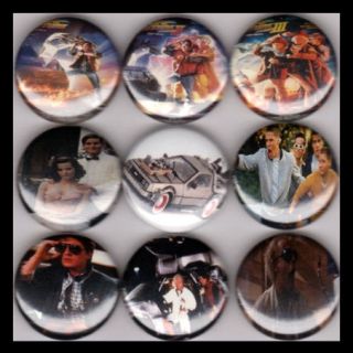 BACK TO THE FUTURE 1 buttons FOX LLOYD DELOREON GLOVER