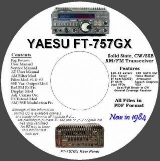 Yaesu FT 757GX All Mode Solid State 160m 10m Xcvr Info CD