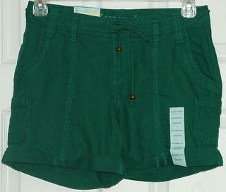   Women​s Emerald Green Modern Fit Cuffed Linen Shorts~ Size 12 ~NWT